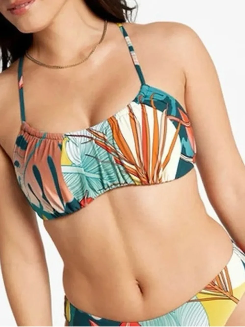 CALIA Women's Swim Scrunched Tie Back Bikini Top Bundle of 2